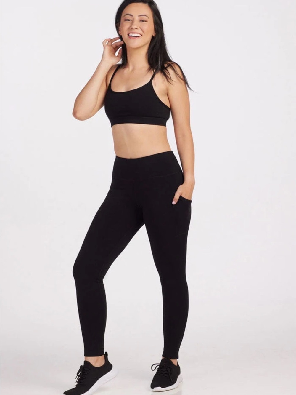 Woolx Piper Pocket Leggings Black Women XS Merino Wool High Rise Base Layer